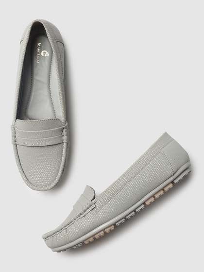 Marc Loire Women
                        Grey Textured PU Penny Loafers