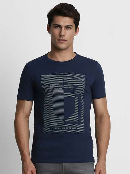 Louis Philippe Jeans Men Printed Slim Fit T-shirt