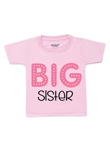 KNITROOT Infants Printed Big Sister Theme Cotton T-shirt