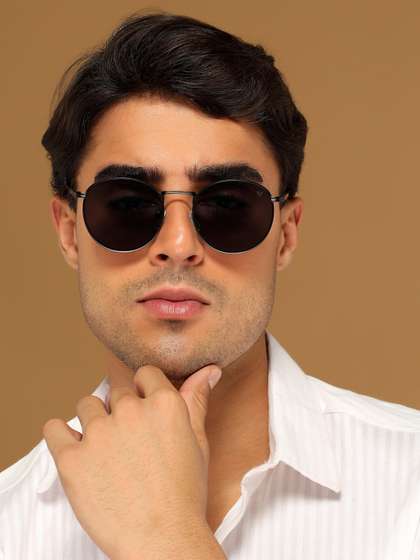 Voyage Unisex Black
                        Lens & Black Round Sunglasses 1915MG3625