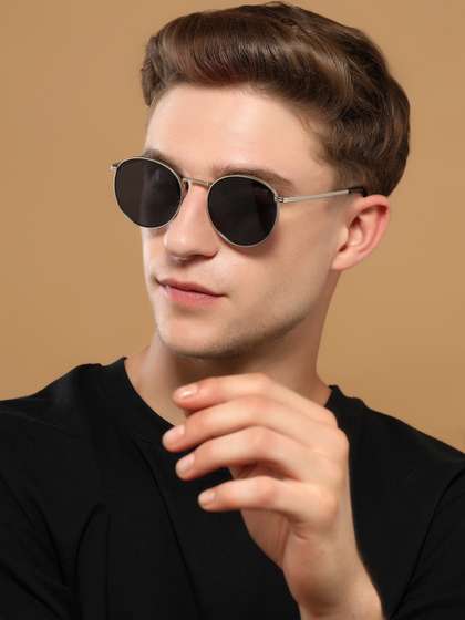 Voyage Unisex Black
                        Lens & Silver-Toned Round Sunglasses with UV
                        Protected Lens 1915MG3622
