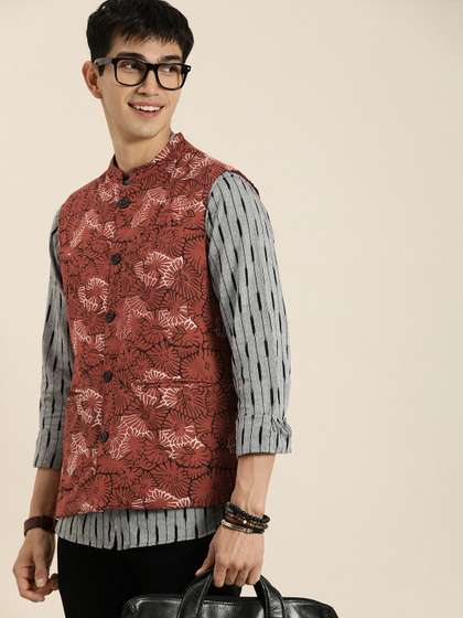 Taavi Bagru Fossil Nehru Jacket