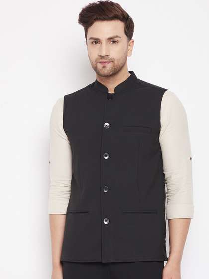 even Men Solid Nehru Jacket