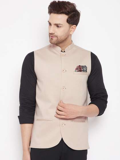 even Men Solid Woven Nehru Jacket