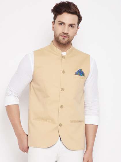 even Men Woven Design Nehru Jacket