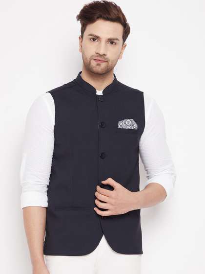 even Men Solid Woven Nehru Jacket