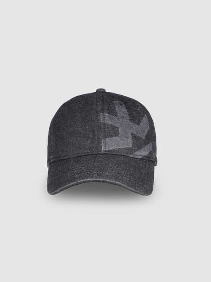 WROGN Unisex Black
                    Printed Cotton Denim Baseball Cap