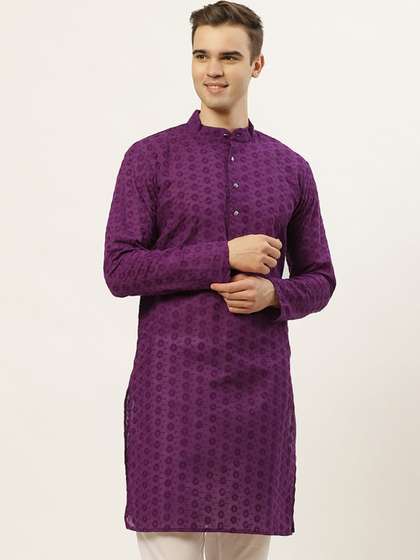 Jompers Men Floral Embroidered Kurta