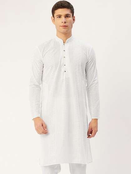 Jompers Men Geometric Embroidered Kurta