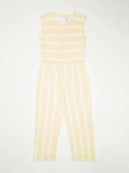 Crimsoune Club Girls
                    Yellow & White Striped Basic Jumpsuit