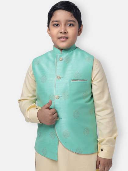 NAMASKAR Boys Printed Nehru Jacket