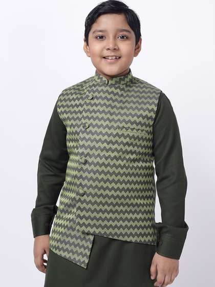 NAMASKAR Boys Printed Nehru Jacket