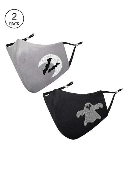 MASQ Kids Pack Of 2
                    Embroidered 4-Ply Pure Cotton Cloth Masks