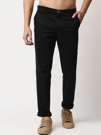 Thomas Scott Men Black Chinos Trousers