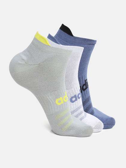 ADIDAS Men White &
                    Blue Pack of 3 Patterned Low Cut Socks