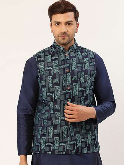 Jompers Men Woven Nehru Jacket