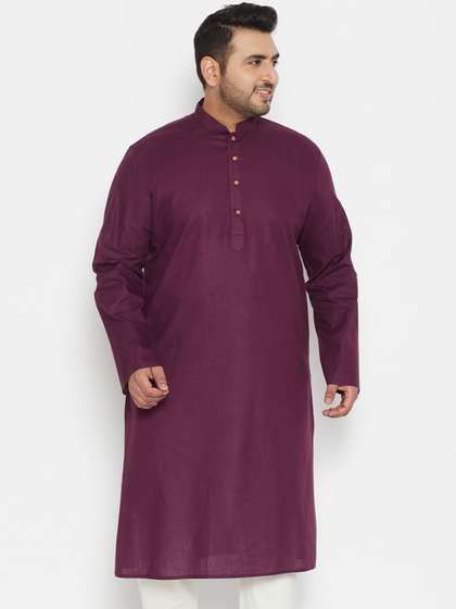 VASTRAMAY Men Plus Size Solid Kurta
