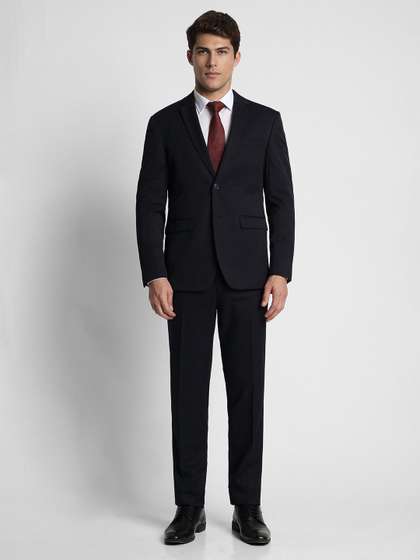 Peter England Men
                        Black Solid Two Piece Suit