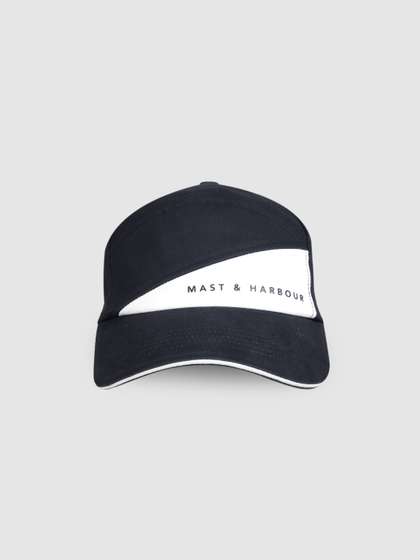 Mast & Harbour
                    Unisex Black & White Colourblocked Snapback Cap