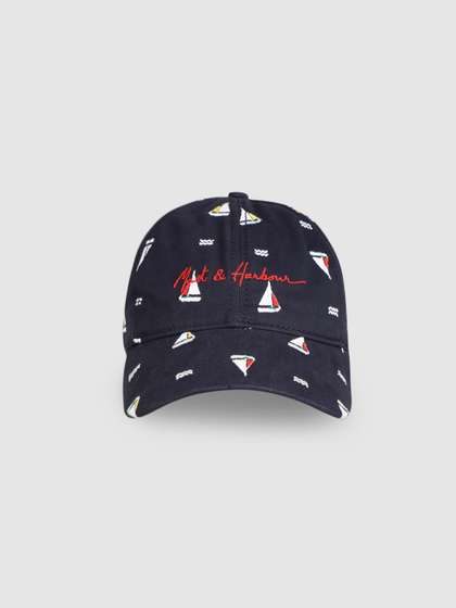 Mast & Harbour
                    Unisex Navy Blue & White Embroidered Baseball
                    Cap