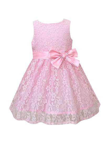 A T U N Pink Lace Dress