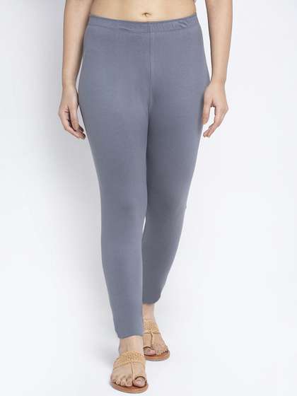 Jinfo Women Grey
                        Cotton Ankle-Length Leggings