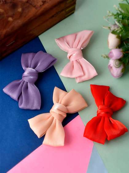 Silvermerc Designs Girls
                    Pack Of 4 Bow Alligator Hair Pin