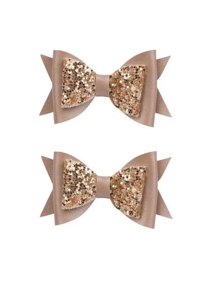 Aye Candy Girls
                    Gold-Toned Set of 2 Embellished Alligator Hair Clip