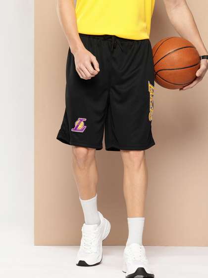 NBA Men Black Los
                        Angeles Lakers Basketball Shorts