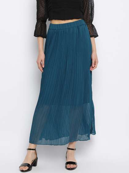 Mayra Women Solid Flared Maxi Skirts
