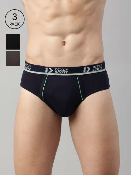 DIXCY SCOTT Men Pack
                        Of 3 Solid Antibacterial Cotton Basic Briefs