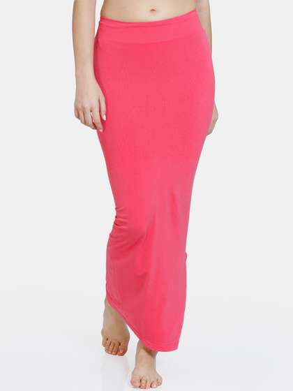 Zivame Women Coral
                        Pink Solid Saree Shapewear