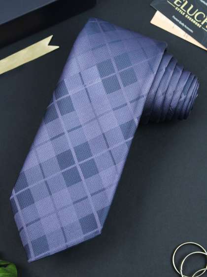 PELUCHE Men Blue Checked
                    Broad Tie