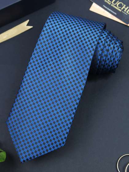 PELUCHE Men Blue Checked
                    Broad Tie