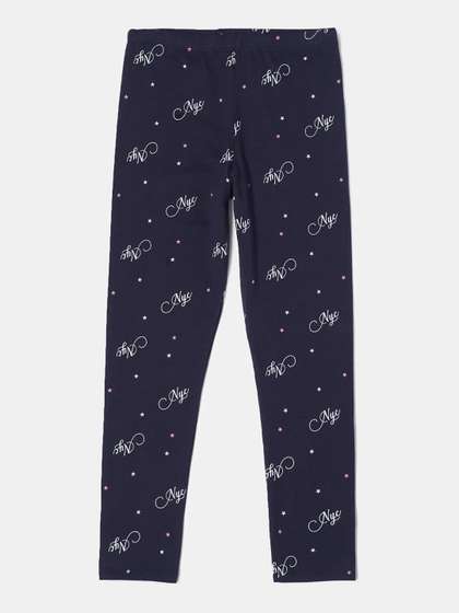 Jockey Girls Super
                      Combed Cotton Elastane Stretch Printed Slim Fit
                      Leggings-UG08
