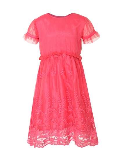 StyleStone Girls Pink
                    Solid Fit and Flare Dress