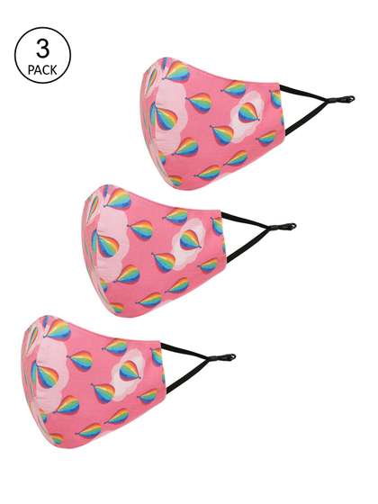 Tossido Kids Pack Of 3
                    Printed 3-Ply Pure Cotton Reusable Outdoor Cloth
                    Masks