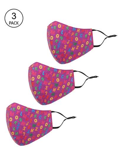 Tossido Kids Pack Of 3
                    Printed Pure Cotton 3-Ply Reusable Outdoor Cloth
                    Masks
