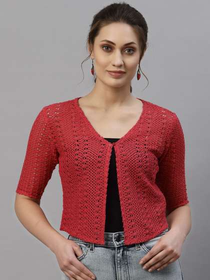 Style Quotient Women
                        Red Cotton Shrug