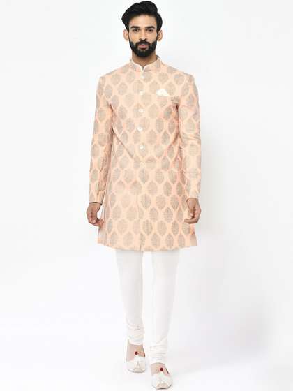 KISAH Men Floral
                        Printed Indowestern Sherwani Set