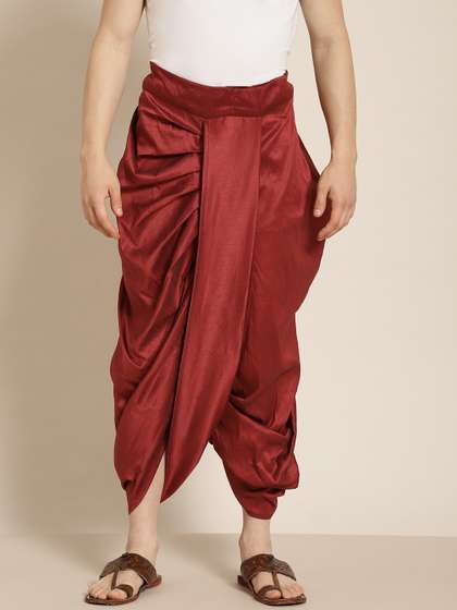 Anug by SOJANYA
                          Men Maroon Solid Stitched Dhoti