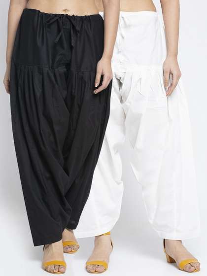 Jinfo Women Pack
                          Of 2 Solid Pure Cotton Loose-Fit Salwars