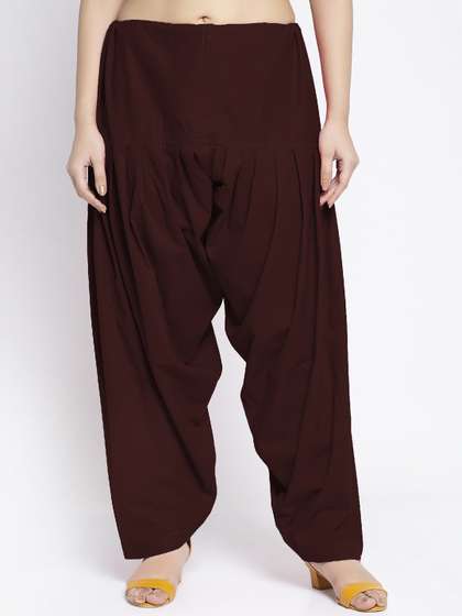 Jinfo Women Brown
                          Solid Cotton Salwar