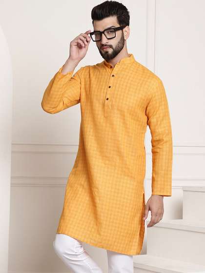 Anug by SOJANYA Men Checked Kurta