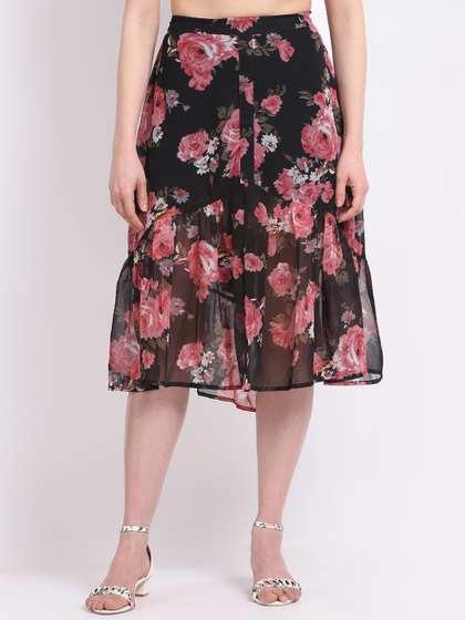 La Zoire Women Floral Printed Midi Skirts