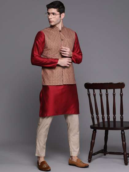 Indo Era Men Printed Nehru Jackets