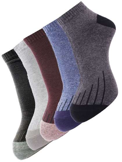 Dollar Socks Men Pack Of
                    5 Assorted Ankle-Length Cotton Socks