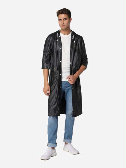 THE CLOWNFISH Agro
                        Pro Black Solid Waterproof Rain Jacket