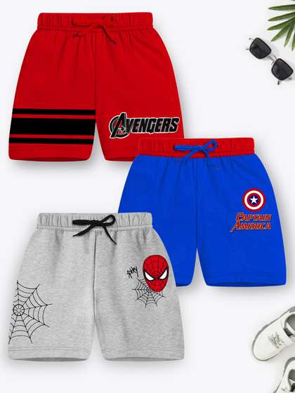 YK Marvel Boys Pack Of 3
                    Spiderman Captain America & Avengers Printed
                    Shorts