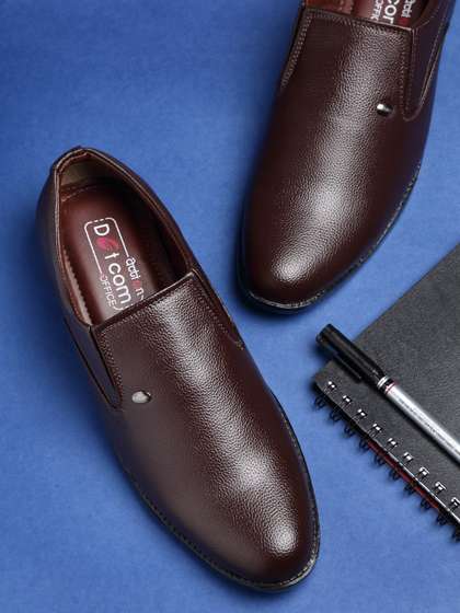 Action Men Brown Solid Formal Slip-On Shoes Action Men Brown Solid Formal Slip-On Shoes